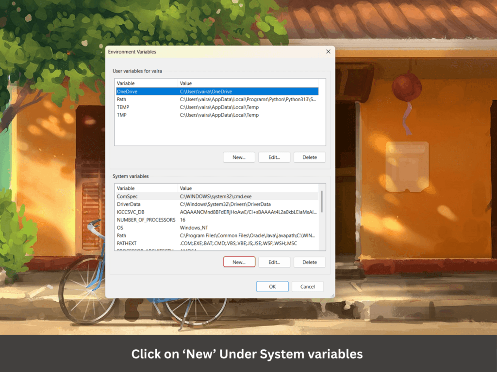 Create new System variable image