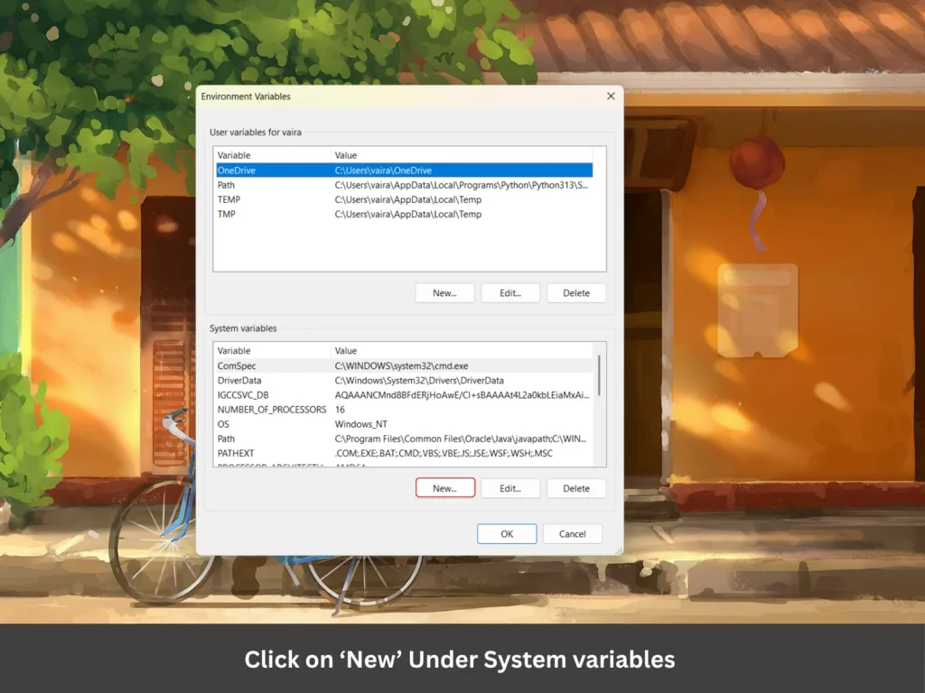 Create new System variable image
