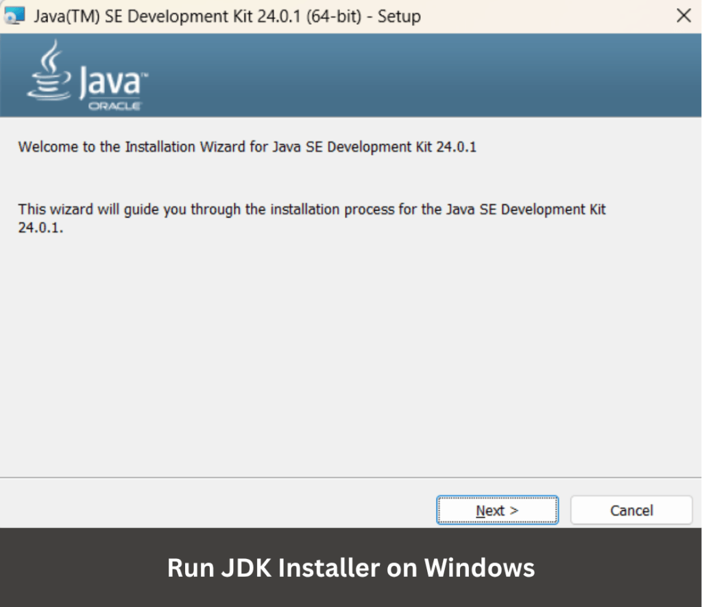 Run JDK Installer Image