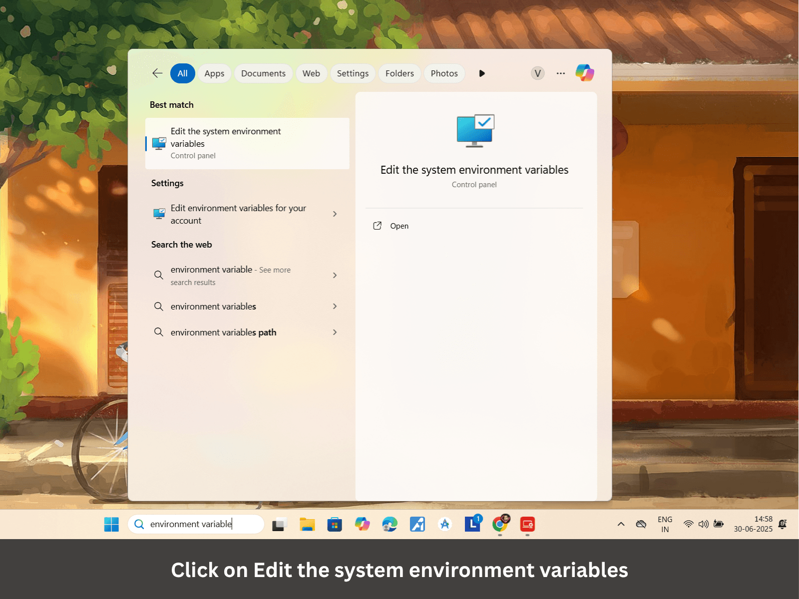 Search for environment variables